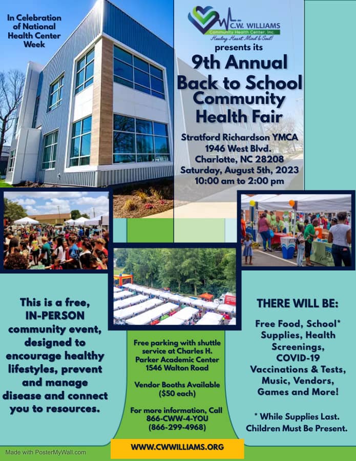 CWWCHC Health Fair Flyer 2023 with Parking, English-USE